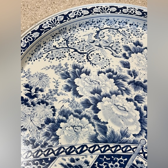 Bundle VINTAGE 2 Ming BLUE White METAL Trays USA Spic SPAN - Picture 7 of 11